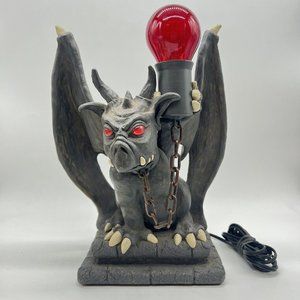 Gothic‎ Winged Gargoyle Statue Lamp 12” Light Halloween Decor Prototype Unique